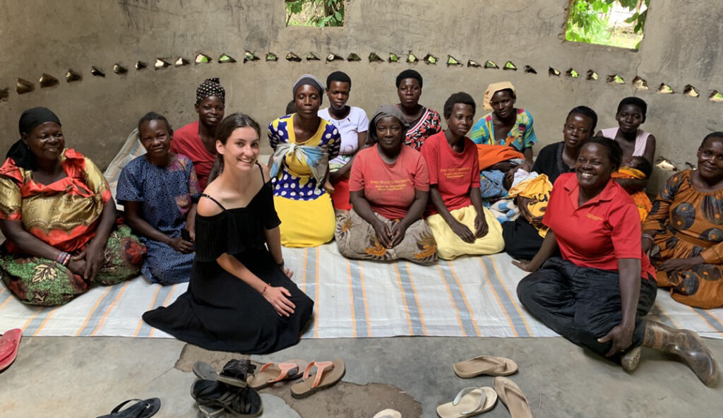 Sofia Fernandez with women's group in Uganda